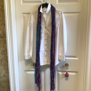 Sassy fun purple multi fringe scarf
